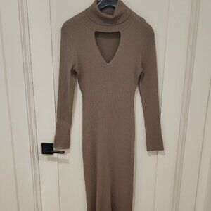 DKNY Taupe Long Sleeve Dress